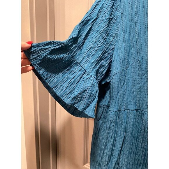 Teal Button Down Tiered Sundress 2XL NWT - Picture 2 of 4